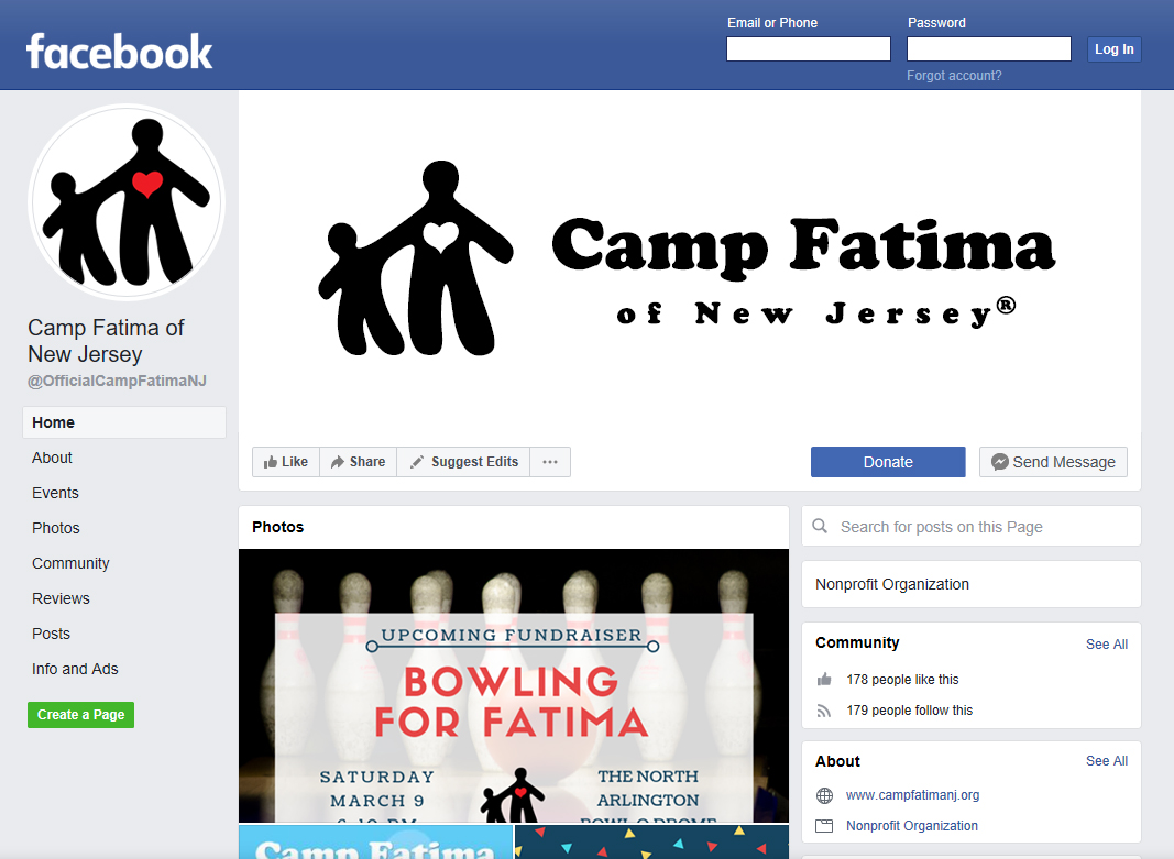 Official Camp Fatima of New Jersey is (back) on Facebook